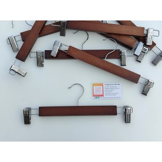 Прищіпка джинсова з дерев`яною, лакованою планкой на 31 см.(коричнева)